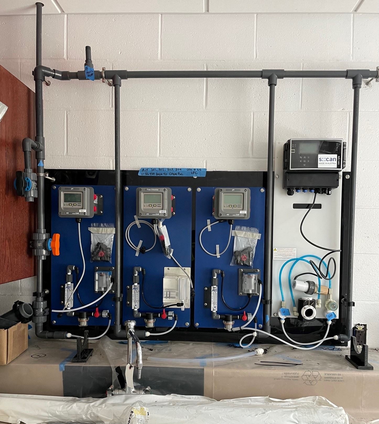 Installation of PH, CL and CR Analyses and Sample Piping in Laboratory